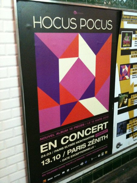 Affiche Métro Concert Zénith Paris